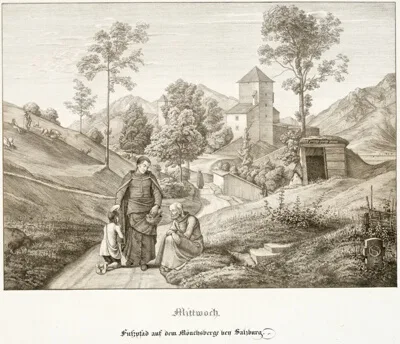 Ferdinand Olivier, Wednesday: Footpath on the Mönchsberg Near Salzburg