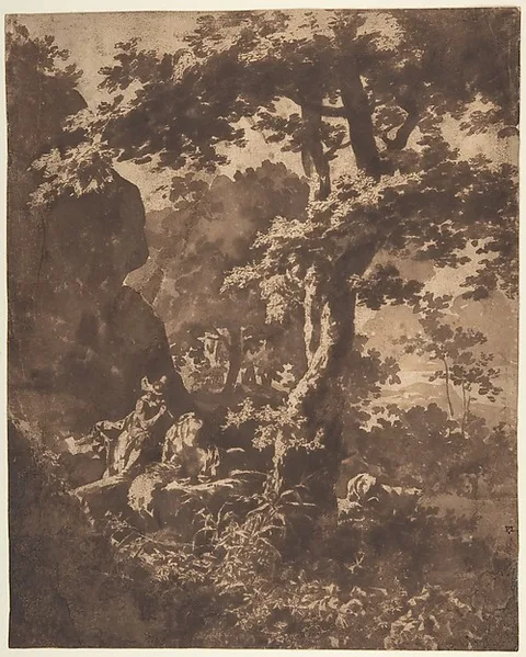 Jan de Bisschop, Mercury Lulling Argus to Sleep in a Landscape