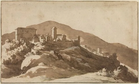 Jan de Bisschop, A View of Savelli near Albano