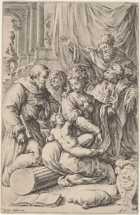 Jan de Bisschop, Holy Family with Saints