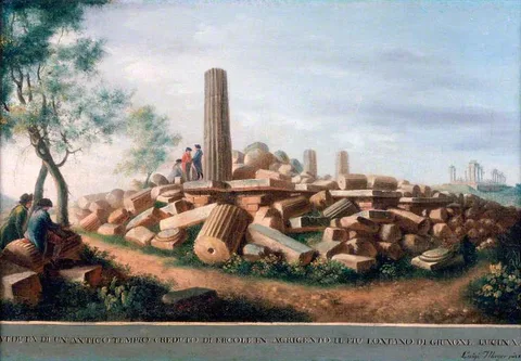 Luigi Mayer, View of the Remains of an Ancient Temple (supposed to be of Hercules) at Agrigentum (2 of 6)