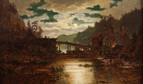 Erik Bodom, River with sawmill
