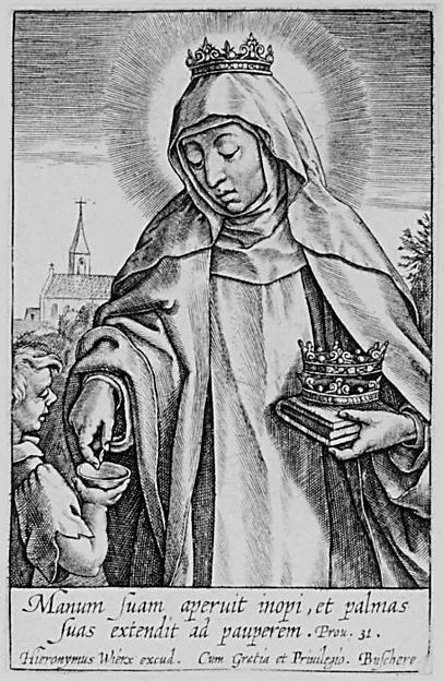 Hieronymus Wierix, St. Elizabeth of Hungary