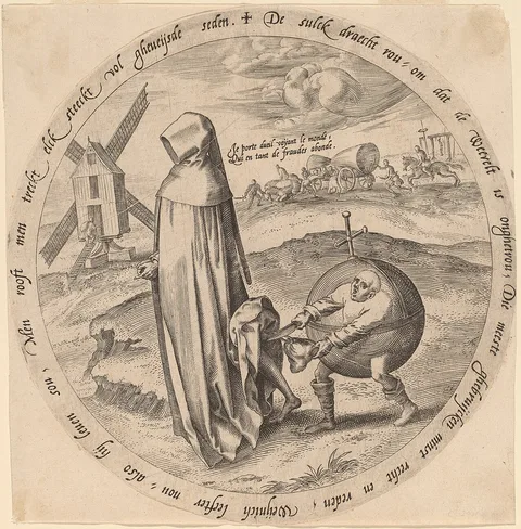 Hieronymus Wierix, The Misanthrope Robbed by the World