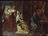 Alfred Elmore, Study for ‘Invention of the Combing Machine’