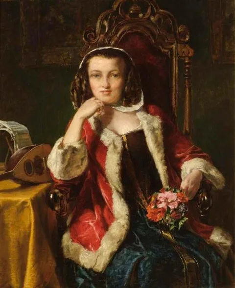Alfred Elmore, Portrait of a Girl