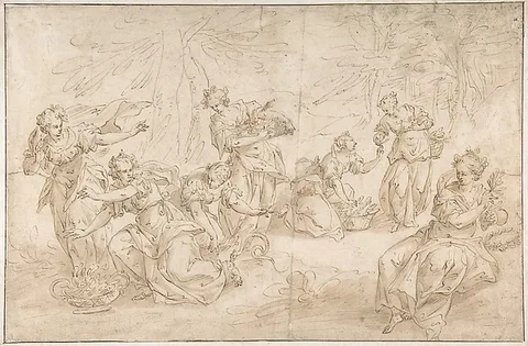 Hendrick de Clerck, Eurydice Bitten by a Serpent