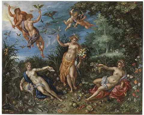 Hendrick de Clerck, Allegory of Abundance and the Four Elements