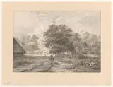 Jacob Abels, Landschap met boerderijen tussen bomen