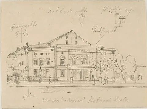 Eduard Gaertner, Study of the Nationaltheater, Berlin
