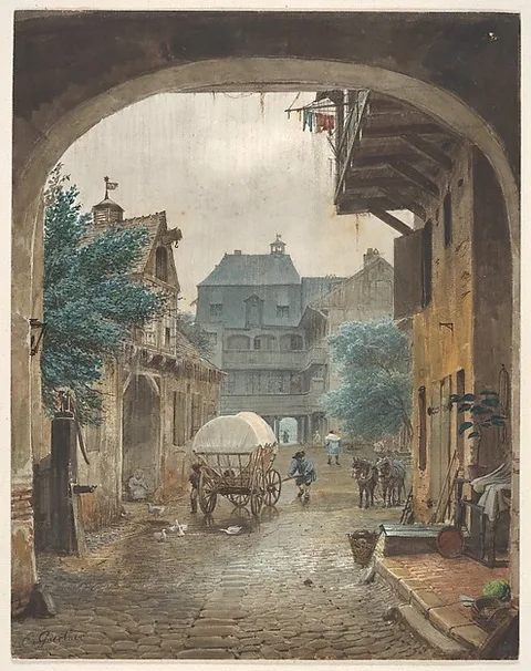 Eduard Gaertner, View into the Courtyard of an Inn at Colmar