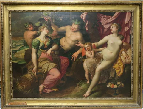 Jacob de Backer, Venus, Bacchus, Ceres, Amor + Satyr