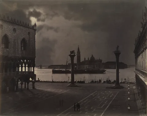 Carlo Naya, Venice: Saint Mark's Looking toward San Giorgio Maggiore, in Moonlight
