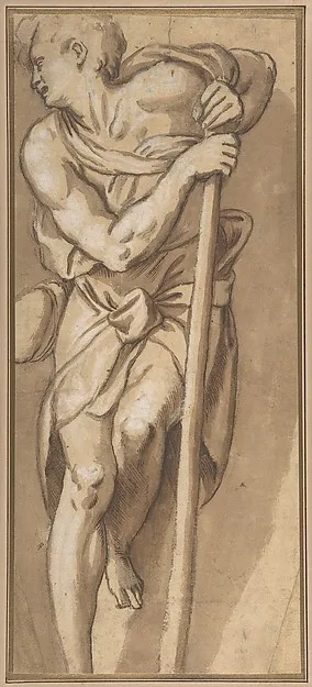 Paolo Farinati, A Man Resting on a Staff