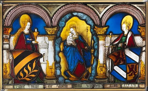 Leonhard Beck, Marriage Panel of Gabriel Weydacher and his wife Juliana Wemis with the Virgin and Child and Saints Barbara and Catherine