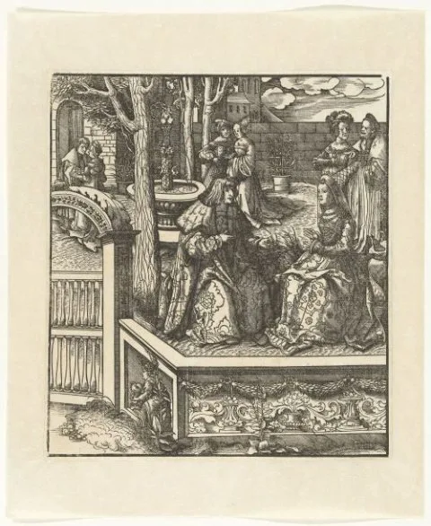 Leonhard Beck, Maximiliaan en Maria van Bourgondië leren elkaar hun taal