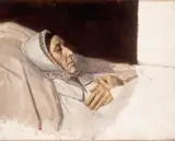 Charles de Groux, Portrait of the artist's mother on her deathbed