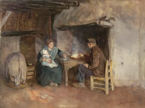 Albert Neuhuys, A Peasant Family at Lunch