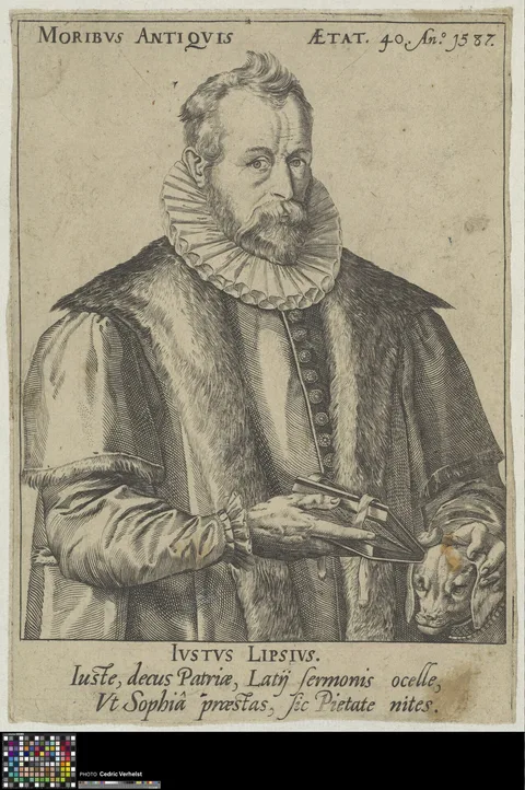Crispijn van de Passe the Elder, Portrait of Justus Lipsius, Flemish humanist