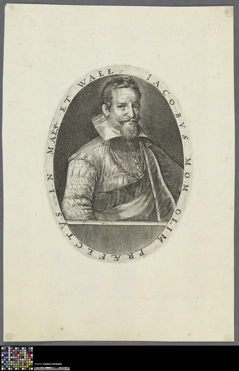 Crispijn van de Passe the Elder, Portrait of Jacob Mom, civil servant in Maas and Waal