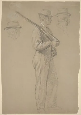 Daniel Huntington, Recruit; Two Studies of Heads
