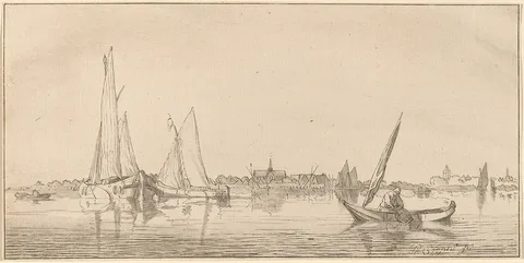 Cornelis Ploos van Amstel, River with Town