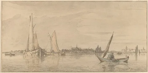 Cornelis Ploos van Amstel, River with Town