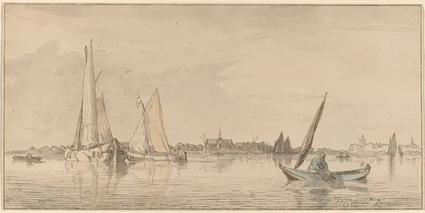 Cornelis Ploos van Amstel, River with Town
