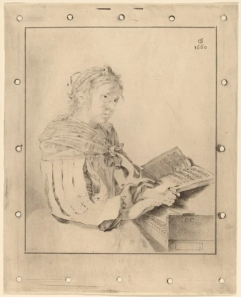 Cornelis Ploos van Amstel, Young Girl at the Keyboard