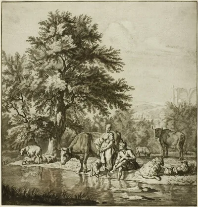 Cornelis Ploos van Amstel, Two Shepherds with Cattle