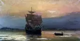 William Halsall, The Mayflower on Her Arrival in Plymouth Harbor
