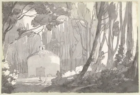Francis Towne, In het park van de Villa Mondragone in Frascati