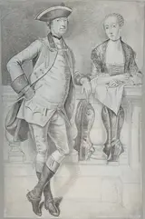 Arthur Devis, Study for a Portrait of an Officer and His Wife