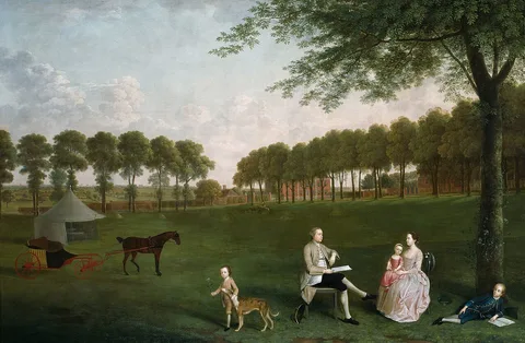 Arthur Devis, Sir John Shaw and his Family in the Park at Eltham Lodge, Kent