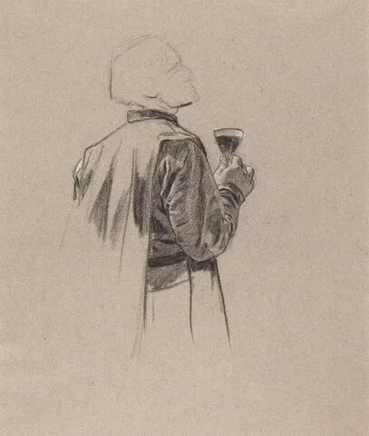 Charles Louis Müller, A Bearded Gentleman with a Glass of Wine