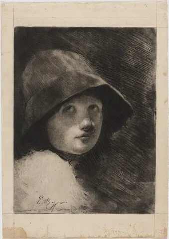 Ernesto Bazzaro, a) Head of a Young Girl; b) Head of a Young Girl