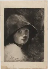 Ernesto Bazzaro, a) Head of a Young Girl; b) Head of a Young Girl