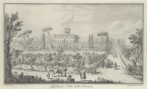 Giuseppe Zocchi, View of the Villa La Petraia, in Vedute delle ville, e d'altri luoghi della Toscana (page 33)