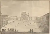 Giuseppe Zocchi, A View of the Piazza San Marco in Florence