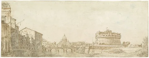 Giuseppe Zocchi, View of Rome with the Dome of Saint Peter's and the Castel Sant' Angelo