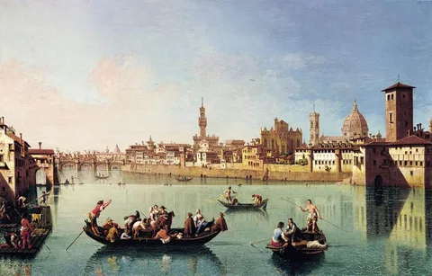 Giuseppe Zocchi, View af the Arno in Florence