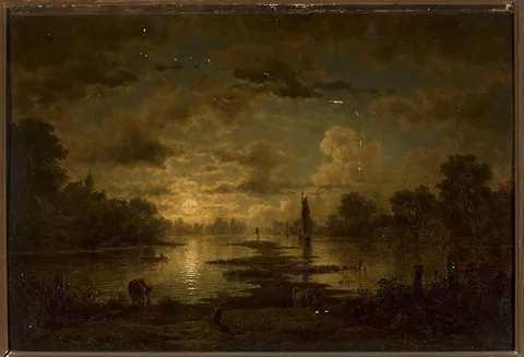 Georg Saal, Moonlit night at the lake