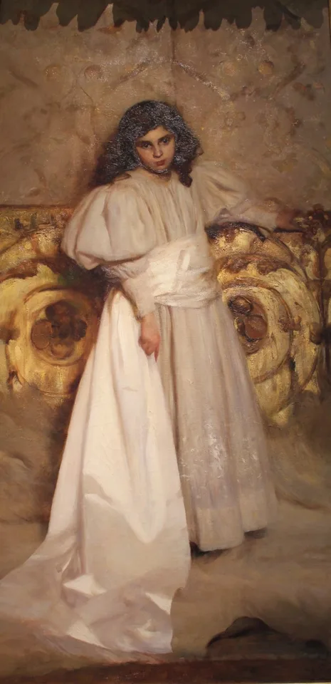 Cesare Tallone, Young girl posing