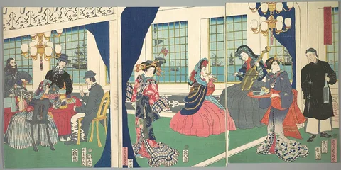 Utagawa Sadahide, Foreigners in the Drawing Room of Foreign Merchant's House in Yokohama