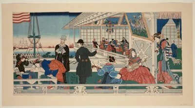 Utagawa Sadahide, An American Mercantile Building in Yokohama (Yokohama ijin shokan no zu)