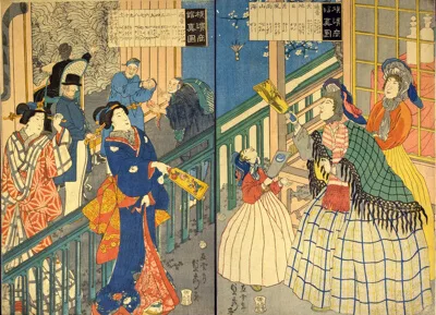Utagawa Sadahide, True View of a Yokohama Mercantile House (Yokohama shokan shinzu)