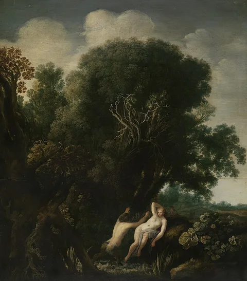 Moses van Uyttenbroeck, A Bathing Nymph Taken by Surprise by a Satyr