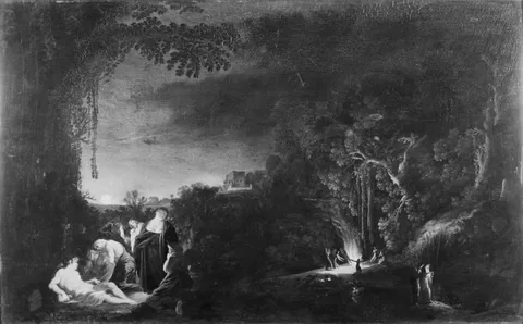 Moses van Uyttenbroeck, Måneskinslandskab med mytologisk (?) motiv