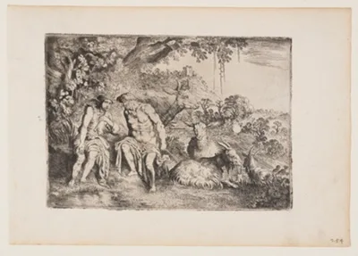 Moses van Uyttenbroeck, Mercury Lulling Argus to Sleep, plate 4 from The Story of Mercury and Argus