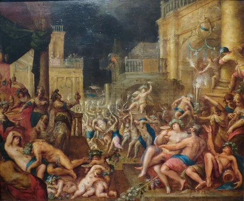 Gillis van Valckenborch, Midas's Feast in Honor of Bacchus and Silenus